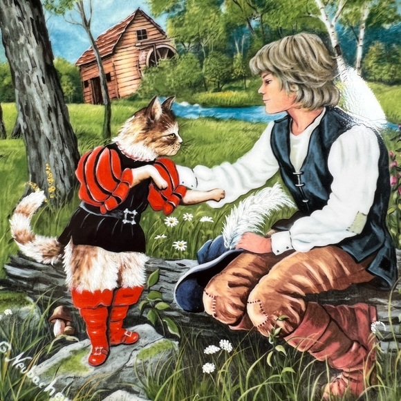 Kaiser West Germany Porcelain Classic Fairy Tales Collectors Plate Puss In Boots - Picture 3 of 12